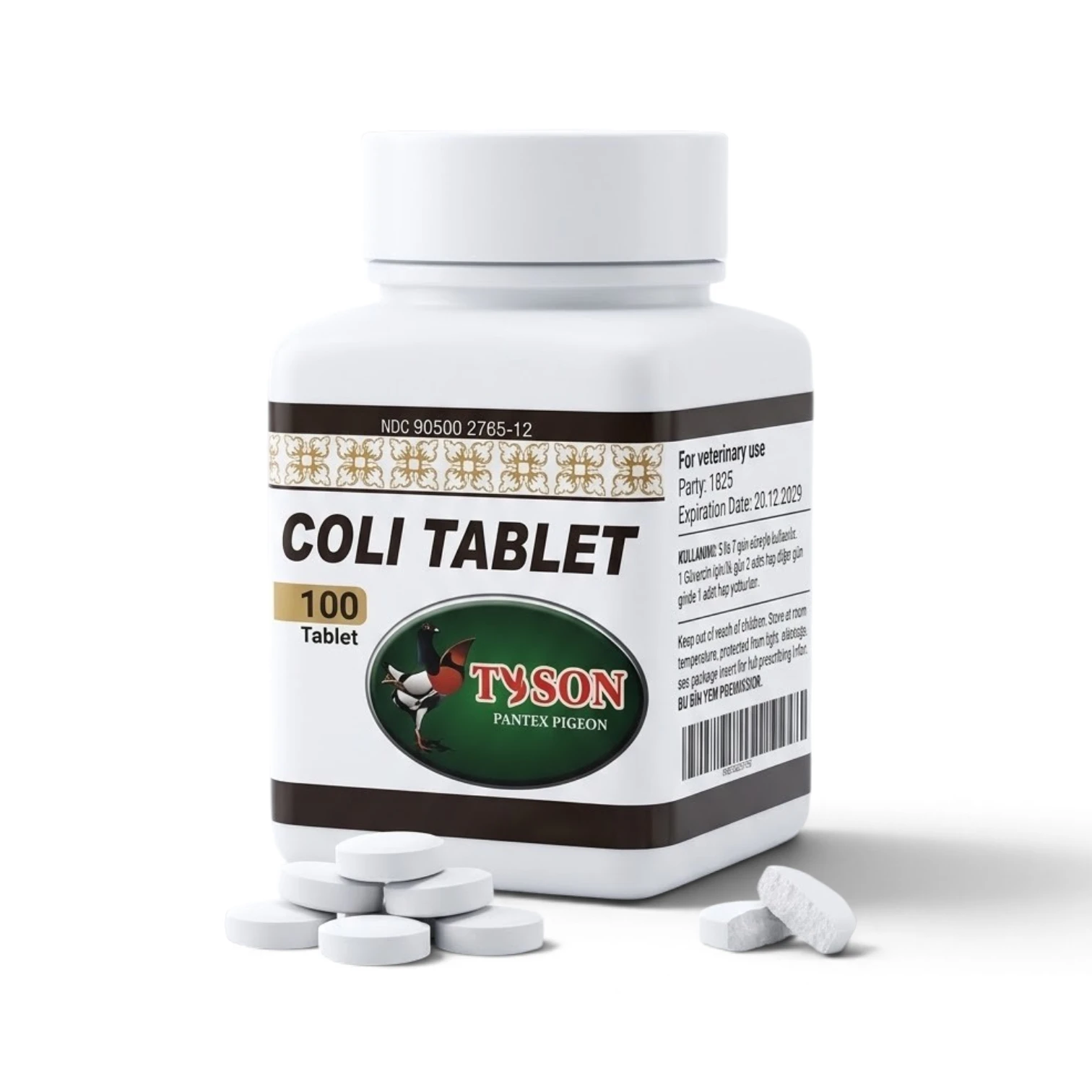 قرص COLI TABLET تایسون برای موارد باکتریایی روده و E. coli کبوتر